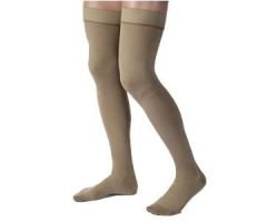 Men Thigh-High Ribbed Extra Firm Compression Stockings, XL