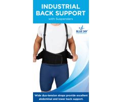 Blue Jay Industrial Back Suppt w/Suspenders, Black X-Large