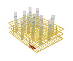 Poxygrid Test Tube Rack for 13 to 16 mm Tubes, 108 Places, Yellow