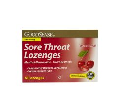 GoodSense Sore Throat Lozenges Cherry 18 Ct