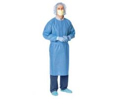 Over-the-Head SMS Isolation Gown with Thumb Loops, Lightweight, Yellow, Size XL