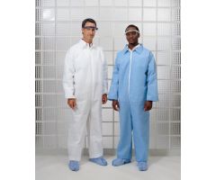 Coveralls with Elastic Cuffs and Ankles, White, Size 2XL