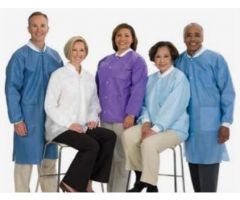 Disposable Knee-Length Purple Lab Coat by Cardinal Health BXTC3660TEXL