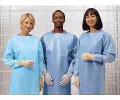 Impervious Plastic Film Gown with Half Back and Thumb Loops, Blue, Universal/BXT5210PGZ