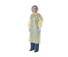 Yellow Isolation Gown with Overlapping Back Panels