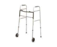 300-lb. Capacity Dual-Release Folding 32.5"-39.5" Adjustable Height Walker with 5" Wheels with Push Button Adjustments