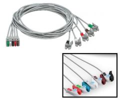 AHA Multi-Link Individually Replaceable 5-Lead Leadwire Set with Grabber Connectors, Long, 130 cm