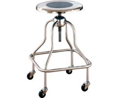 Revolving Seat Stool, Ring Footrest, Adjusts from 19" -25", with 2" Ball-Bearing Swivel Casters-Not for MRI use-NO DISCOUNTS