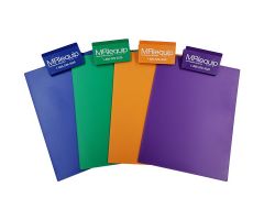 Plastic Clipboards, Set of 4- 1 each Green, Royal Blue, Orange, Violet-Has MRIequip.com and our ph# imprinted on the clipboard
