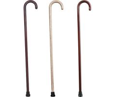 Hardwood Cane, 1" X 36" With Rubber Tips. , 250 Lb Weight Capacity