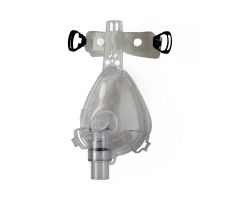 Silicone CPAP Full Face Mask with SilentVent Anti-Asphyxia Elbow (22mm Male) and OmniCLIP with Silicone Forehead Pad, No Head Strap, Adult, Size L