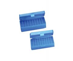 50-Place Microtube Box with Hinged Lid, Blue, 50 x 1.5/2.0 mL