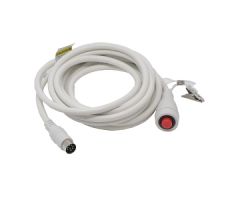 EconoCall Call Cord, Jeron 8-pin DIN Plug with Security Loop Resistor, White, 7'