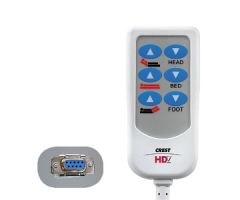 HD2 Bed Control, Invacare 9-pin AD Plug, 6 Button, White, 8'
