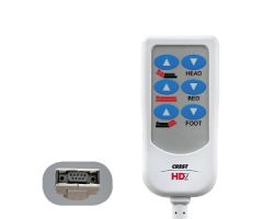 HD2 Bed Control, Invacare 9-pin U Plug, 6 Button, White, 8'