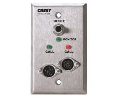 Nurse Call Bedside Station, Crest Replacement for Rauland Responder III, Dual 8-Pin DIN Jacks, 1-Gang