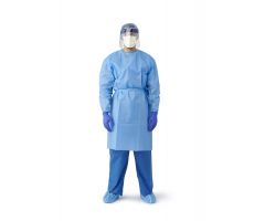 Disposable Chemo-Tested Poly-Coated Nonwoven Protective Gown with Elastic Wrists, Blue, Regular/CRI23457Z