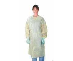 Classic Cover Lightweight Spunbond Polypropylene Gowns with Waist and Neck Ties, Yellow, Size 3XL