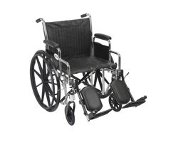 Drive Chrome Sport Wheelchair-Desk Arms & Elevate Leg Rest-16"