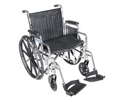 Drive Chrome Sport Wheelchair-Desk Arms-Swing Footrest-18"