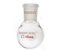 Bantam-Ware Single-Neck Heavy-Wall Round-Bottom Flask, 14/20 ST Joint, 15mL