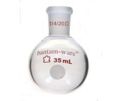 Bantam-Ware Single-Neck Heavy-Wall Round-Bottom Flask, 14/20 ST Joint, 35mL