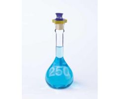 KIMAX Heavy-Duty Clear Glass Wide-Mouth Volumetric Class A Flask with PE Stopper, 50mL