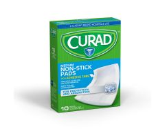 CURAD Sterile Nonstick Pad with Adhesive Tabs, 3" x 4", 10/Box