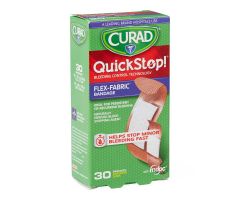 CURAD Flex-Fabric Bandages with QuickStop! Bleeding Control Technology, Assorted Sizes
