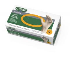 CURAD Powder-Free Stretch Vinyl Exam Gloves, Size S