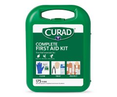 CURAD Complete 175 Piece First Aid Kit, No Splint, Blue Nitrile Gloves CURFAK300RV1H