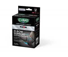 CURAD Performance Series IRONMAN Dual-Strap Wraparound Elbow Support, Universal Size