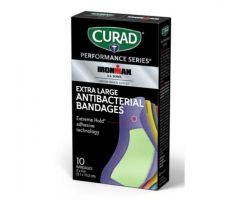 CURAD Ironman Antibacterial Bandages, Perforated Inner, 6 Colors, Size XL, 10/BX