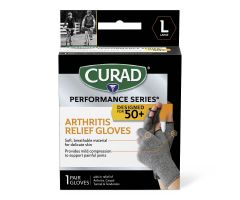 CURAD Performance Series 50+ Arthritis Support Gloves,Antimicrobial,Size L