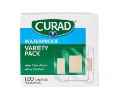CURAD Waterproof Variety Pack Assorted Bandages, 120 Count/Box