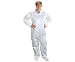 Coveralls with Tapered Wrists and Ankles, White, Size XL
