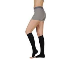 Juzo 3511AD3SB 20-30 mmHg Dynamic Knee High w/ Silicone-Open Toe-V-BLK