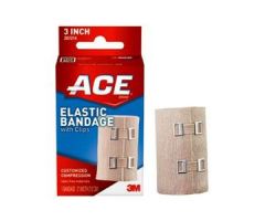 ACE Elastic Bandage, with Metal Clips, 3"x 1.8 yds Unstretched, Tan