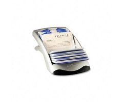 VISIFIX Desk Business Card File, Holds 200 4-1/8" x 2-7/8" Cards, Graphite / Black