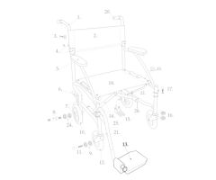 Footrest for DFL19BL, Blue Pair
