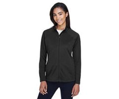 Devon and Jones Women's Stretch Tech-Shell Compass Full-Zip Jacket, Size XL, Black