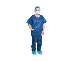 Disposable Scrub Shirt, Dark Blue, Size XL