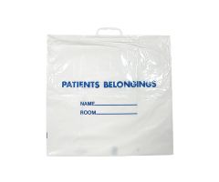 1.3 Mil Patient Belongings Bag with Plastic Handle, White with Blue Print, 20" x 18.5" DKLPB01
