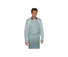 Disposable AAMI Level 2 Full-Back Polypropylene Chemotherapy Isolation Gown with Thumb Loops, Blue, Size L