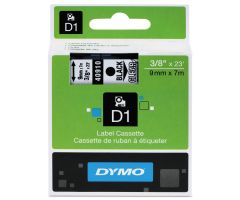 D1 High-Performance Polyester Removable Label Tape, 3/8" x 23', Black on Clear