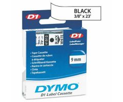 D1 High-Performance Polyester Removable Label Tape, 3/8" x 23', Black on White