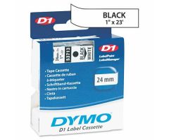 D1 High-Performance Polyester Removable Label Tape, 1" x 23 ft., Black on White