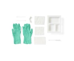 Basic Tracheostomy Tray, 2 Aloe Touch Gloves, Drape, 4 Nonwoven Gauze, 2 Cotton-Tip Applicators, Cleaning Brush, 34" Twill Tape, 6-ply Trach Dressing
