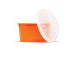 Denture Container with Lid, Orange