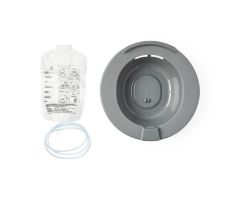 Sitz Bath Basin and Clamp with Printed Directions on 2,000 mL Solution Bag, Graphite, 14" x 10-7/8" x 4"